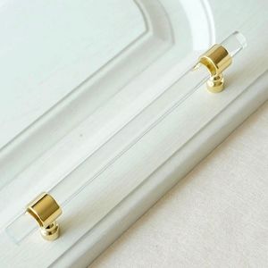 Bundle 6 Acrilic and gold metal handles 12 inches.